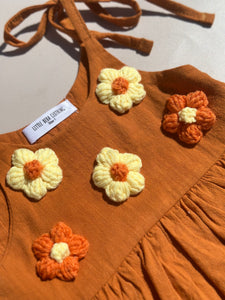 Burnt Orange Handmade Daisy Dress