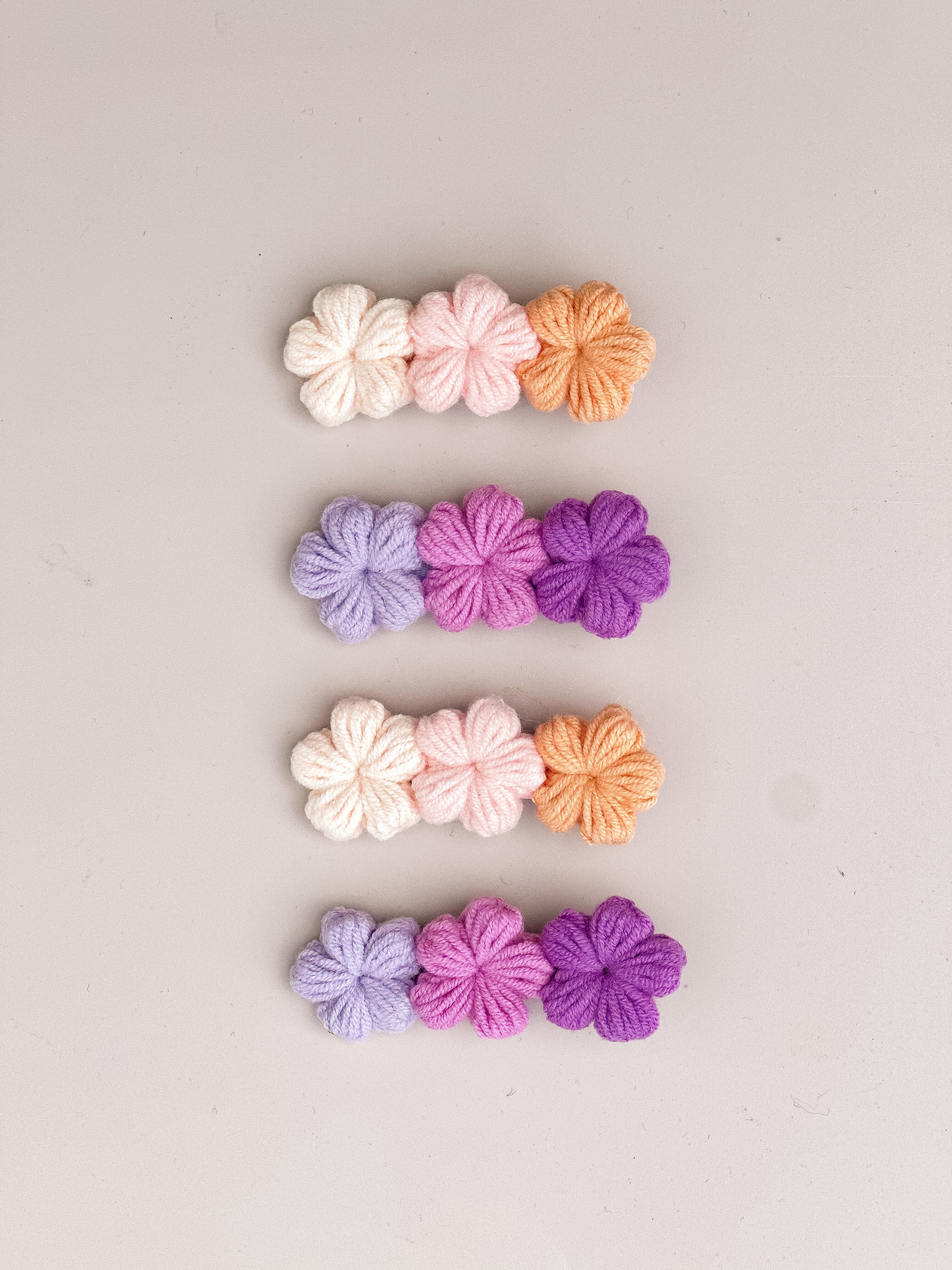 Triple Flower 3D Clip - Handmade